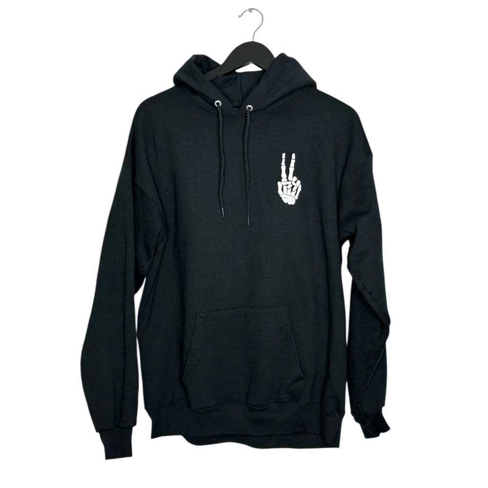 Artist Union Clothing Co. Skeleton Peace Sign Hoodie Pullover Sweatshirt Large
